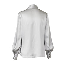 Load image into Gallery viewer, Balloon Sleeve Shirt - Silver Silk