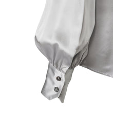 Load image into Gallery viewer, Balloon Sleeve Shirt - Silver Silk