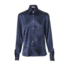 Load image into Gallery viewer, Fitted Shirt - Navy stretch