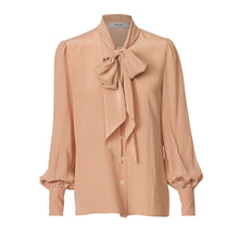Load image into Gallery viewer, Pussy Bow Shirt - Almond