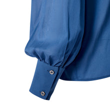 Load image into Gallery viewer, Pussy Bow Shirt - Delft Blue