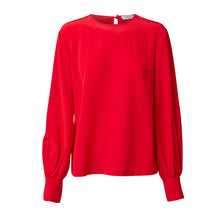 Load image into Gallery viewer, Collarless Blouse - Cherry Red