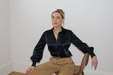 Load image into Gallery viewer, Balloon Sleeve Shirt - Midnight Silk