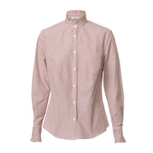 Load image into Gallery viewer, Ruffle Shirt - Burgundy stripe