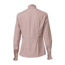 Load image into Gallery viewer, Ruffle Shirt - Burgundy stripe