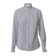 Load image into Gallery viewer, Ruffle Shirt - Charcoal stripe
