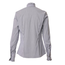Load image into Gallery viewer, Ruffle Shirt - Charcoal stripe