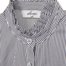 Load image into Gallery viewer, Ruffle Shirt - Charcoal stripe