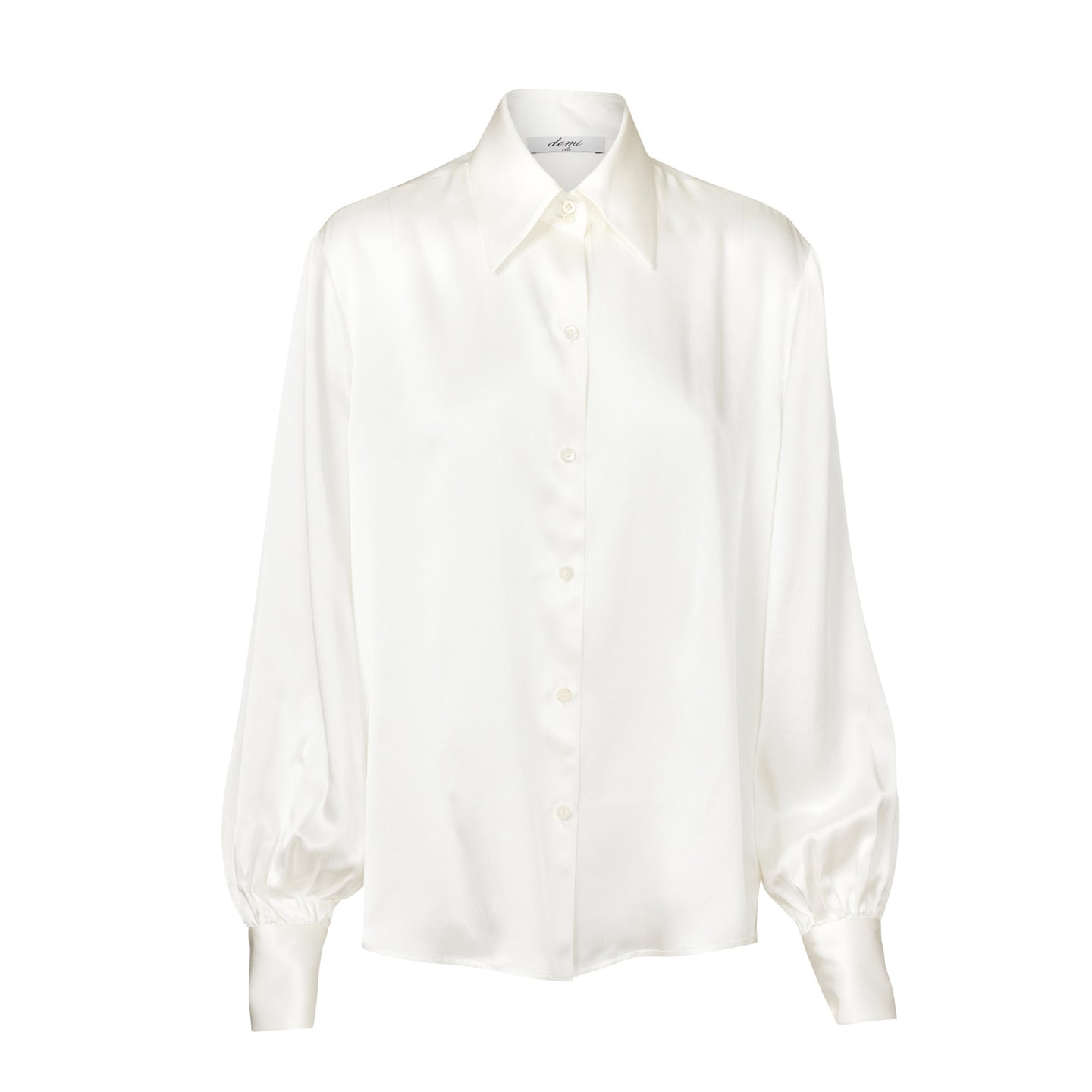 Balloon Sleeve Shirt - Off White Silk