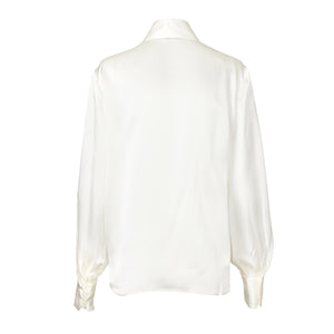 Balloon Sleeve Shirt - Off White Silk