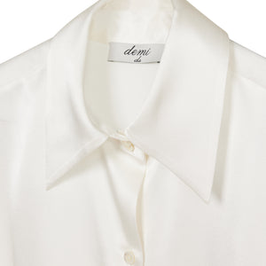 Balloon Sleeve Shirt - Off White Silk