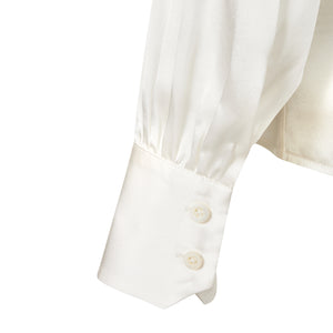 Balloon Sleeve Shirt - Off White Silk