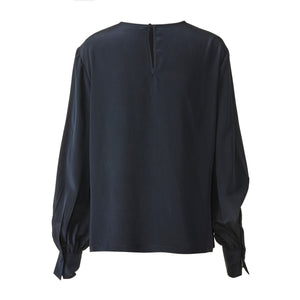 Collarless Blouse - Midnight