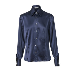 Fitted Shirt - Navy stretch