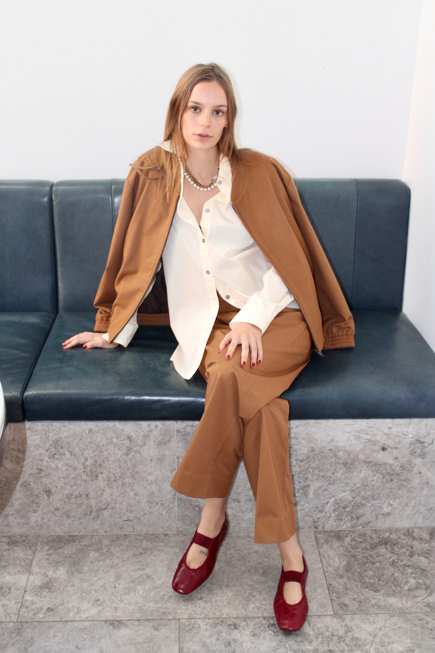 Bomber Jacket - Camel cashmere