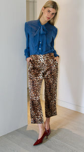 Slim pant -Leopard silk