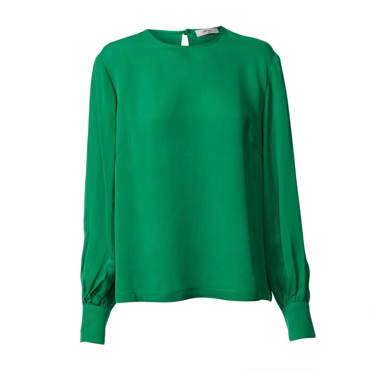 Collarless Blouse - Emerald