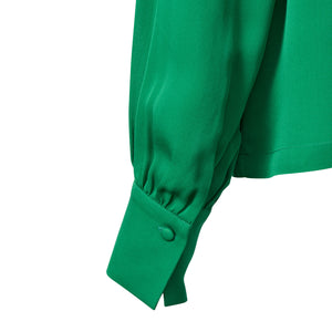 Collarless Blouse - Emerald