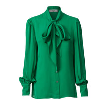 Load image into Gallery viewer, Pussy Bow Shirt - Emerald
