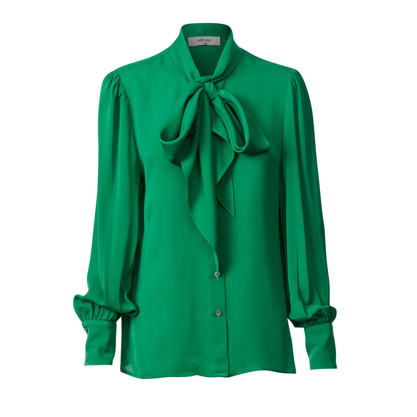 Pussy Bow Shirt - Emerald