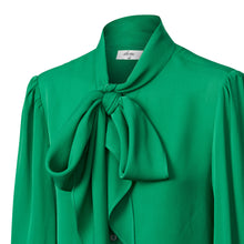 Load image into Gallery viewer, Pussy Bow Shirt - Emerald
