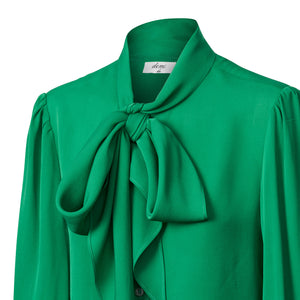 Pussy Bow Shirt - Emerald