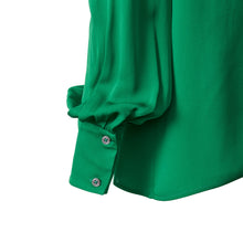 Load image into Gallery viewer, Pussy Bow Shirt - Emerald
