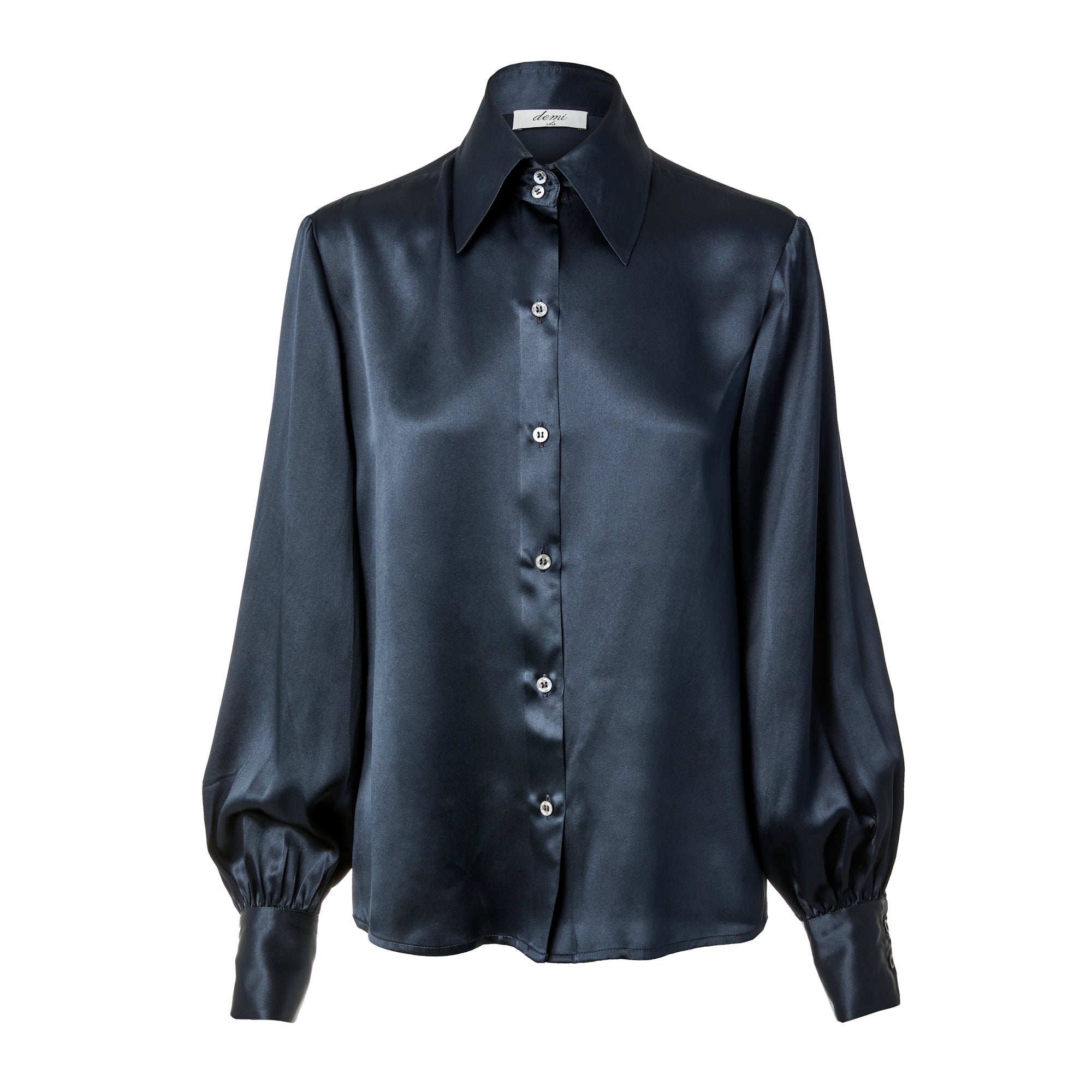 Balloon Sleeve Shirt Midnight Silk