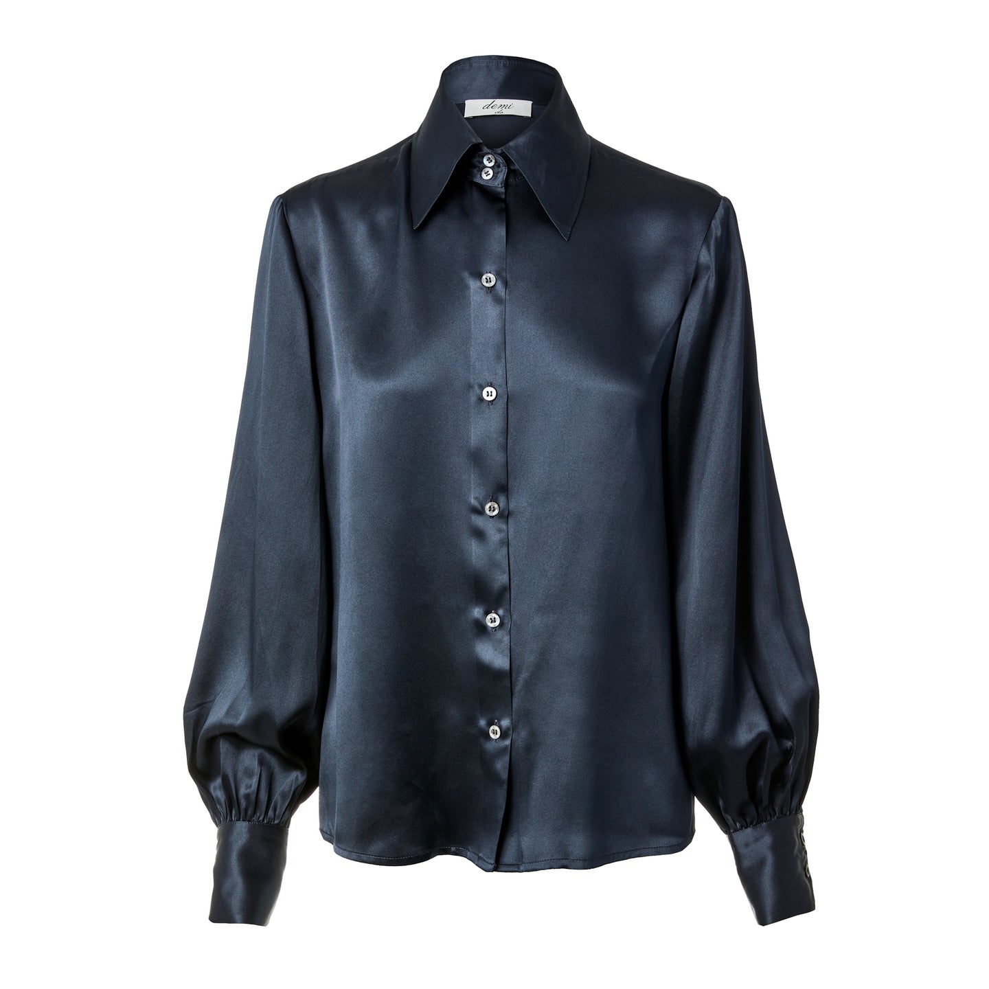 Balloon Sleeve Shirt - Midnight Silk